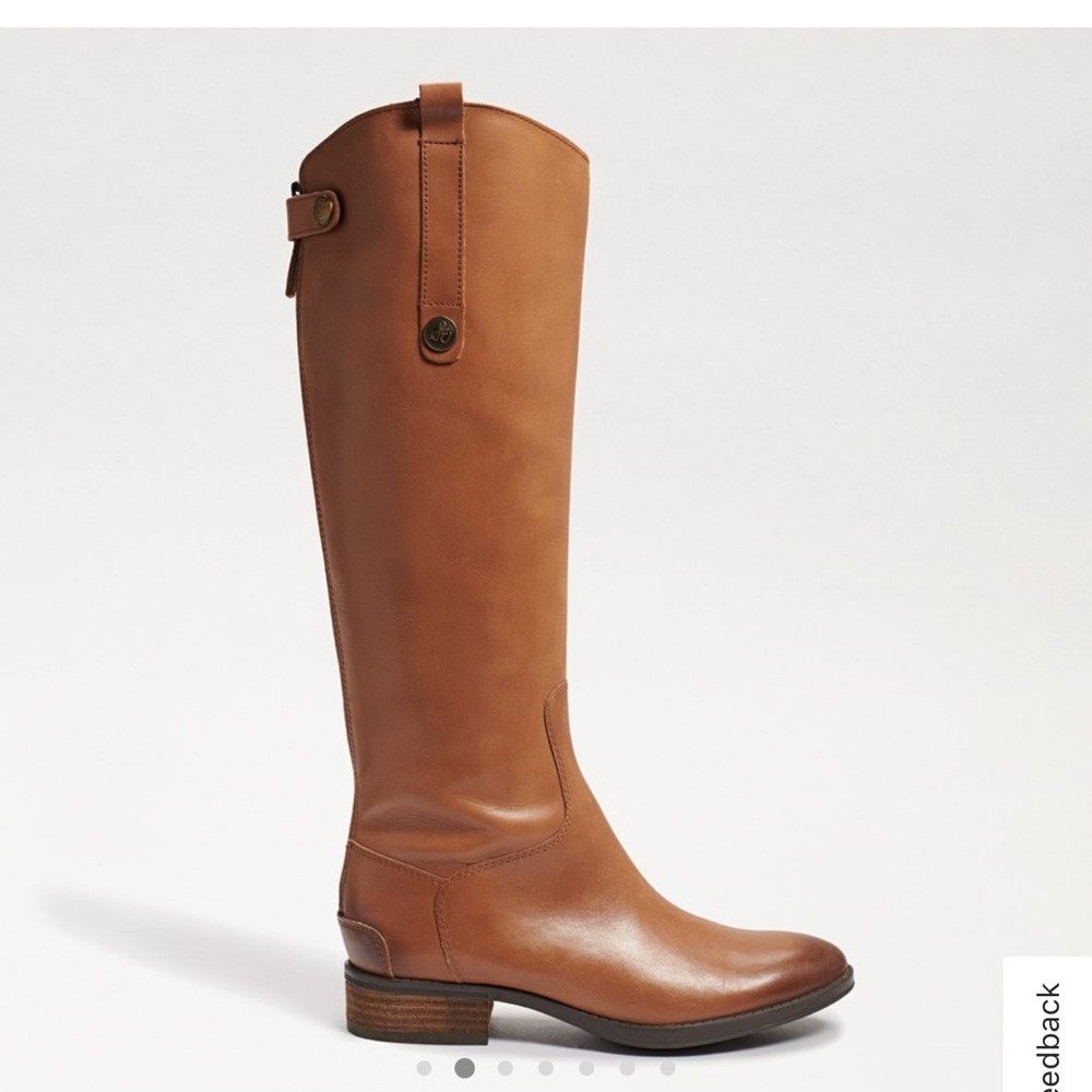 Sam Edelman wide calf Tan Leather Heeled Boots
